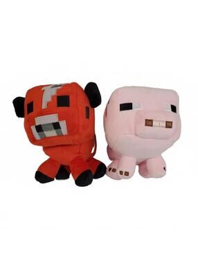 Minecraft Mooshroom and Pig Plush Toy Set